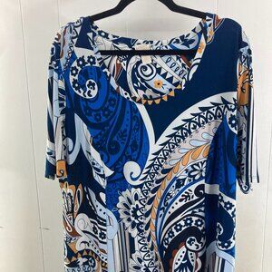 Elegant Blue Paisley Dress